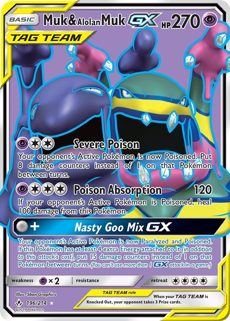 Muk & Alolan Muk GX (196) (Full Art) (196/214) (SM10)