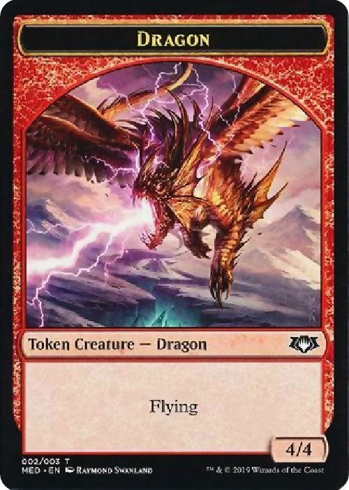 Image for Dragon Token (2) (MED3) - Magic: The Gathering