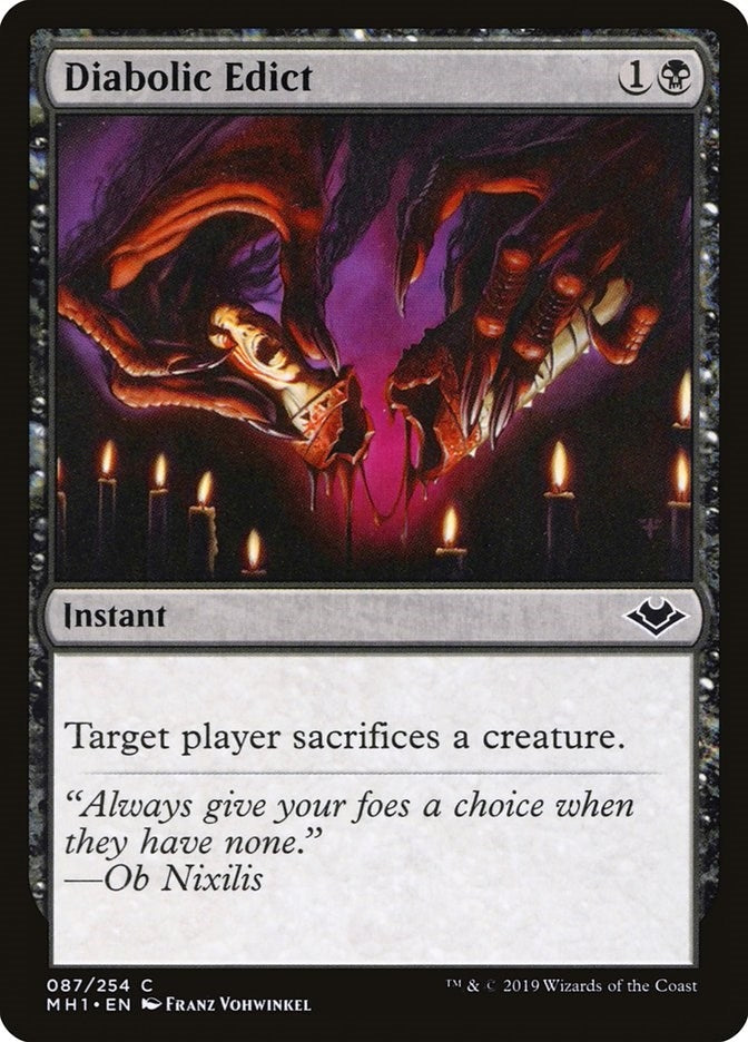 Image for Diabolic Edict (87) (MH1) - Magic: The Gathering