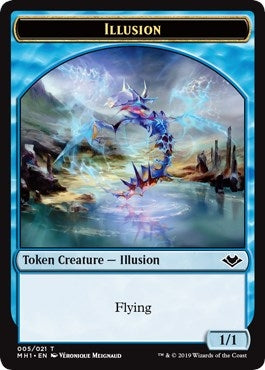 Image for Illusion // Rhino Double-Sided Token (5 // 13) (MH1) - Magic: The Gathering