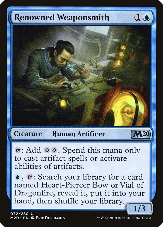 Image for Renowned Weaponsmith (72) (M20) - Magic: The Gathering
