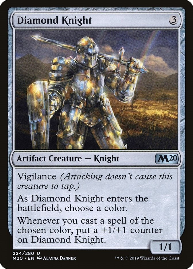 Image for Diamond Knight (224) (M20) - Magic: The Gathering