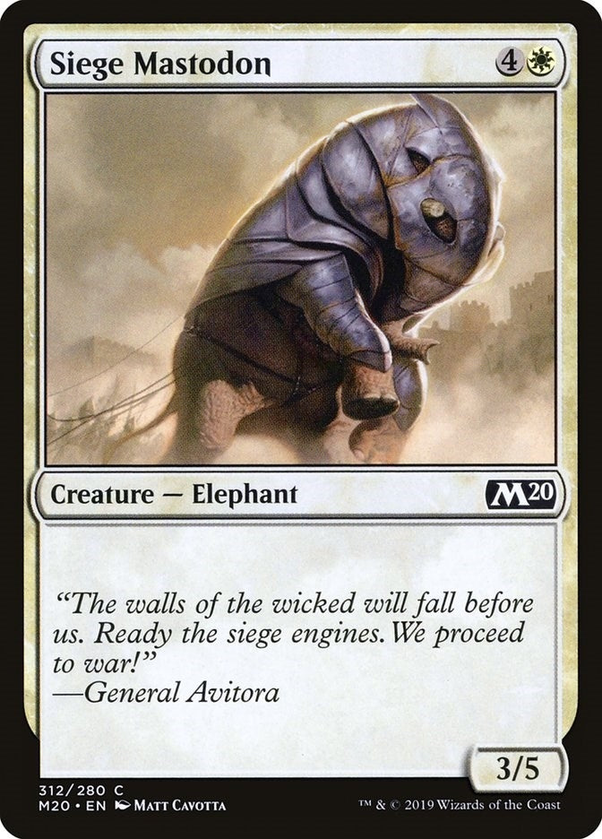 Image for Siege Mastodon (312) (M20) - Magic: The Gathering