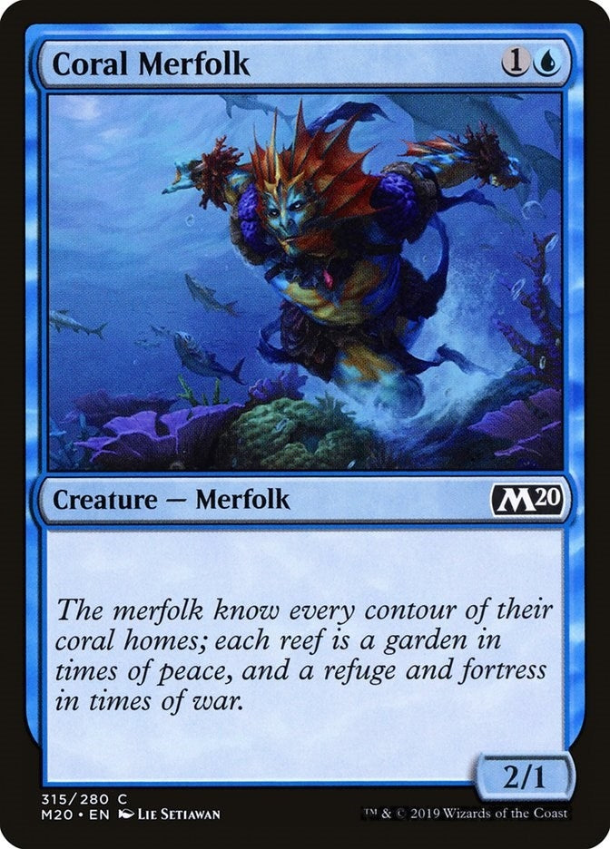 Image for Coral Merfolk (315) (M20) - Magic: The Gathering