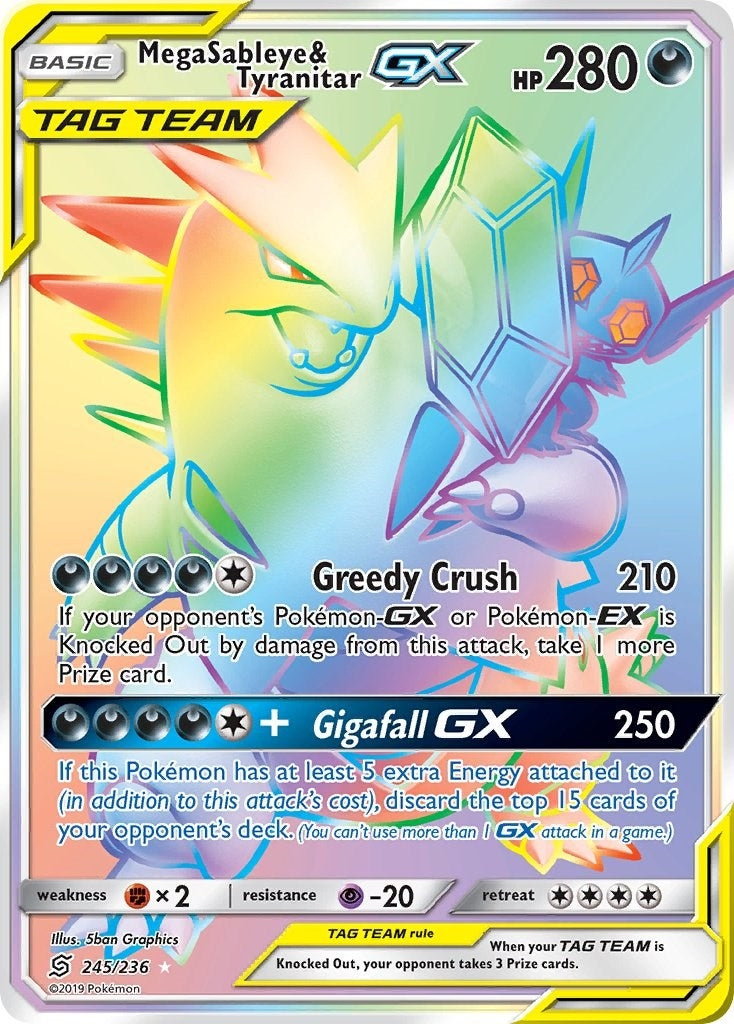 Mega Sableye & Tyranitar GX (Secret) (245/236) (SM11)