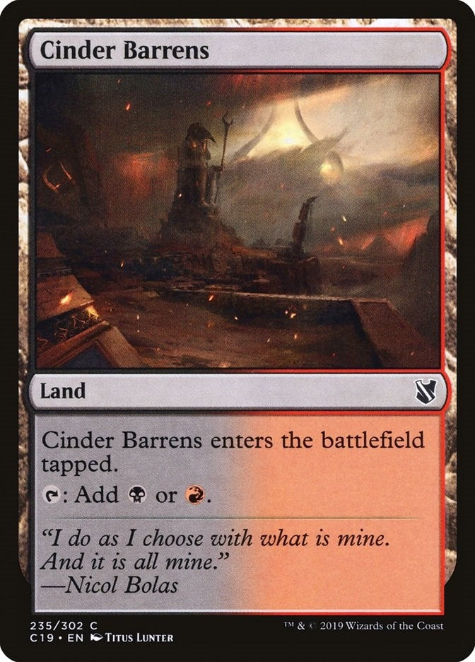 Image for Cinder Barrens (235) (C19) - Magic: The Gathering