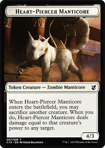 Image for Heart-Piercer Manticore // Dragon Double-Sided Token (7 // 12) (C19) - Magic: The Gathering