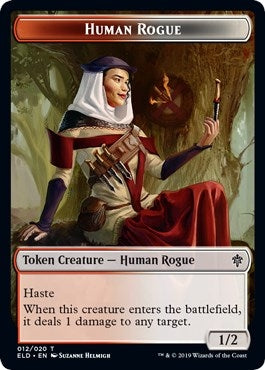 Image for Human Rogue // Food (016) Double-Sided Token (12 // 16) (ELD) - Magic: The Gathering