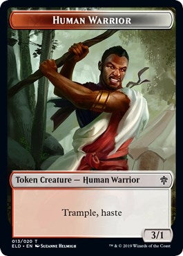 Image for Human Warrior // Food (016) Double-Sided Token (13 // 16) (ELD) - Magic: The Gathering