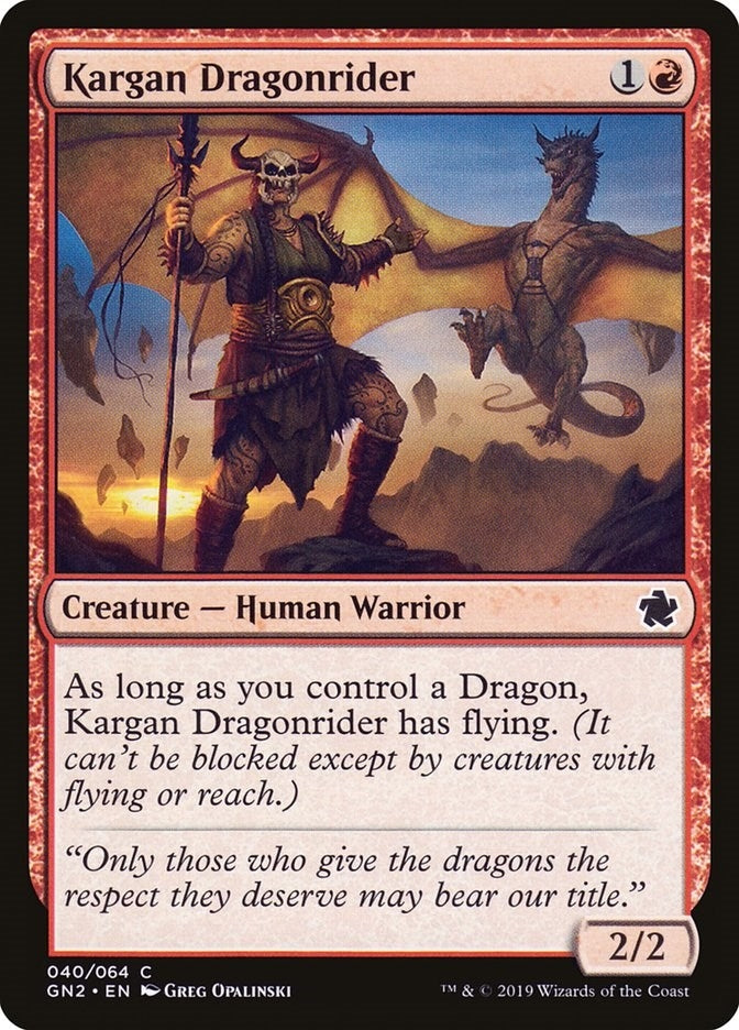 Image for Kargan Dragonrider (40) (GN2) - Magic: The Gathering