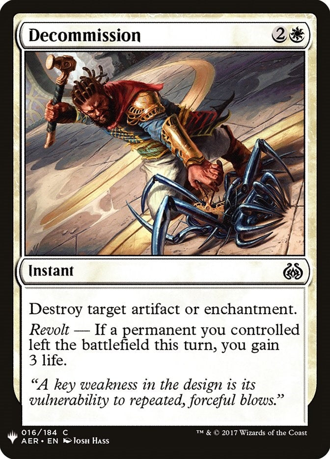 Image for Decommission (16) (LIST) - Magic: The Gathering