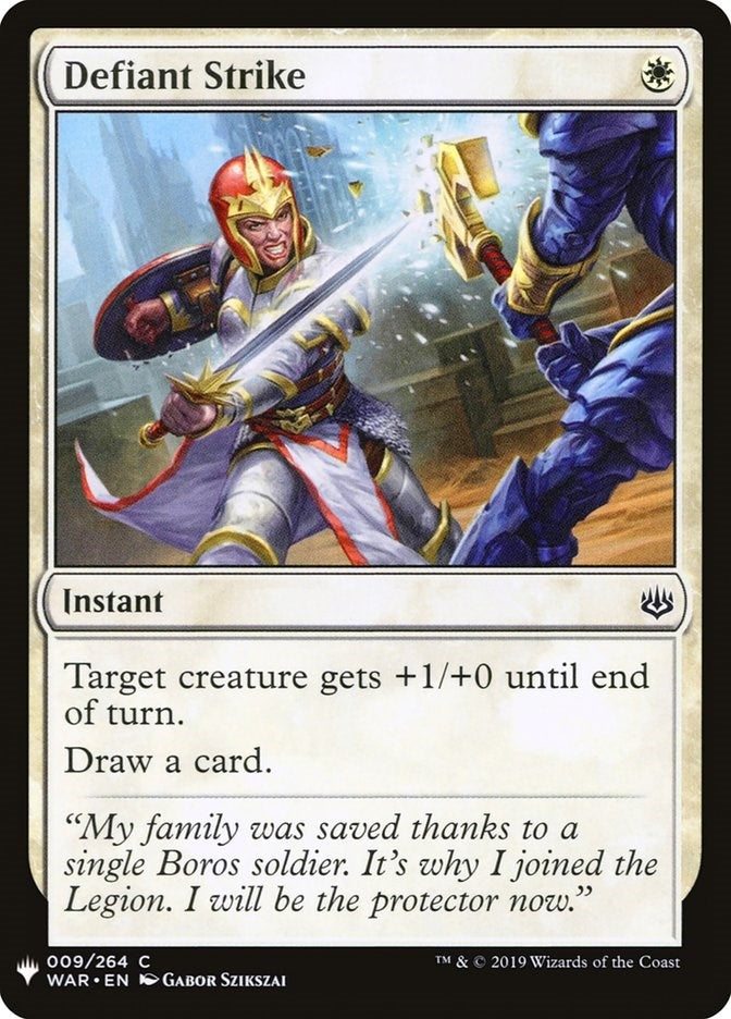 Image for Defiant Strike (9) (LIST) - Magic: The Gathering