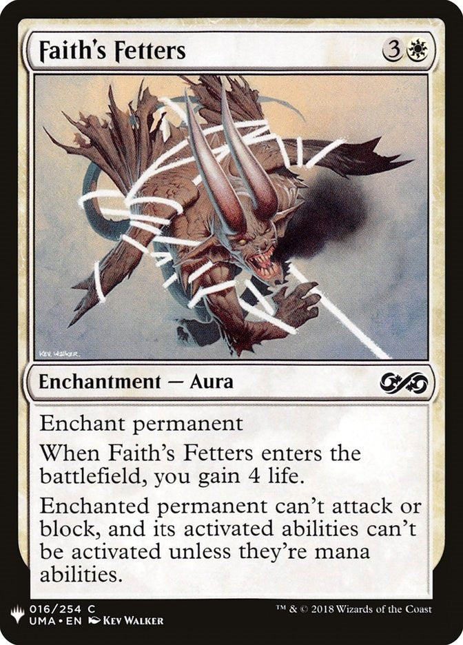 Image for Faith's Fetters (16) (LIST) - Magic: The Gathering