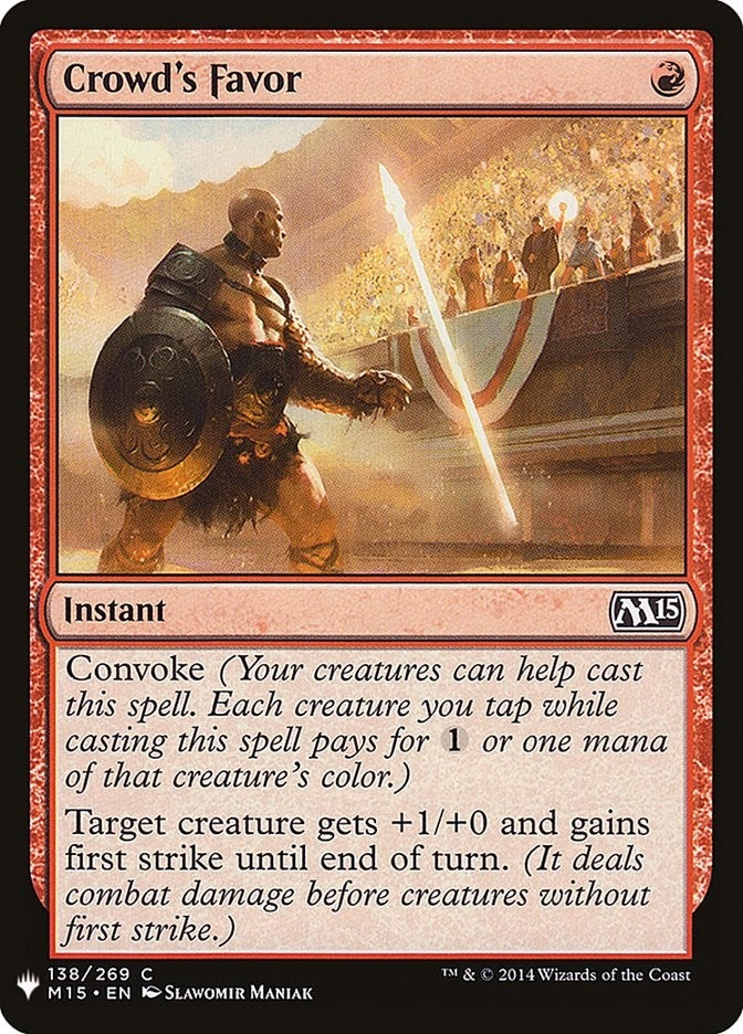 Image for Crowd's Favor (138) (LIST) - Magic: The Gathering