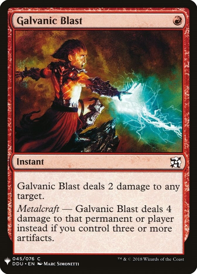 Image for Galvanic Blast (45) (LIST) - Magic: The Gathering