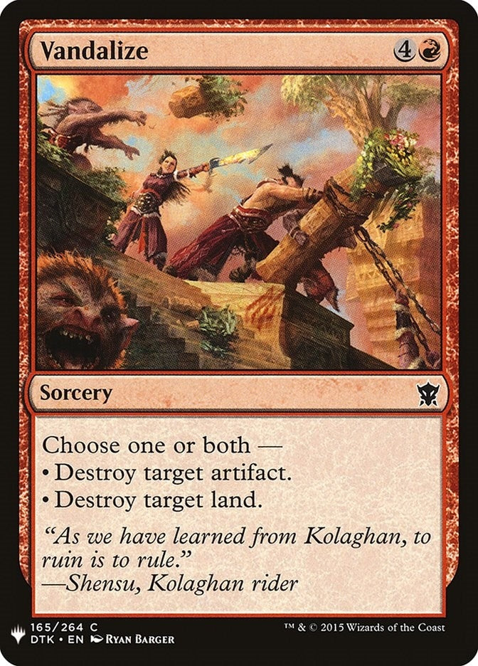 Image for Vandalize (165) (LIST) - Magic: The Gathering