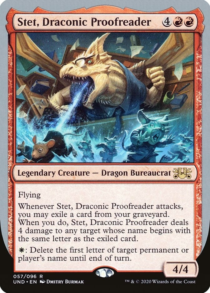 Image for Stet, Draconic Proofreader (57) (UND) - Magic: The Gathering