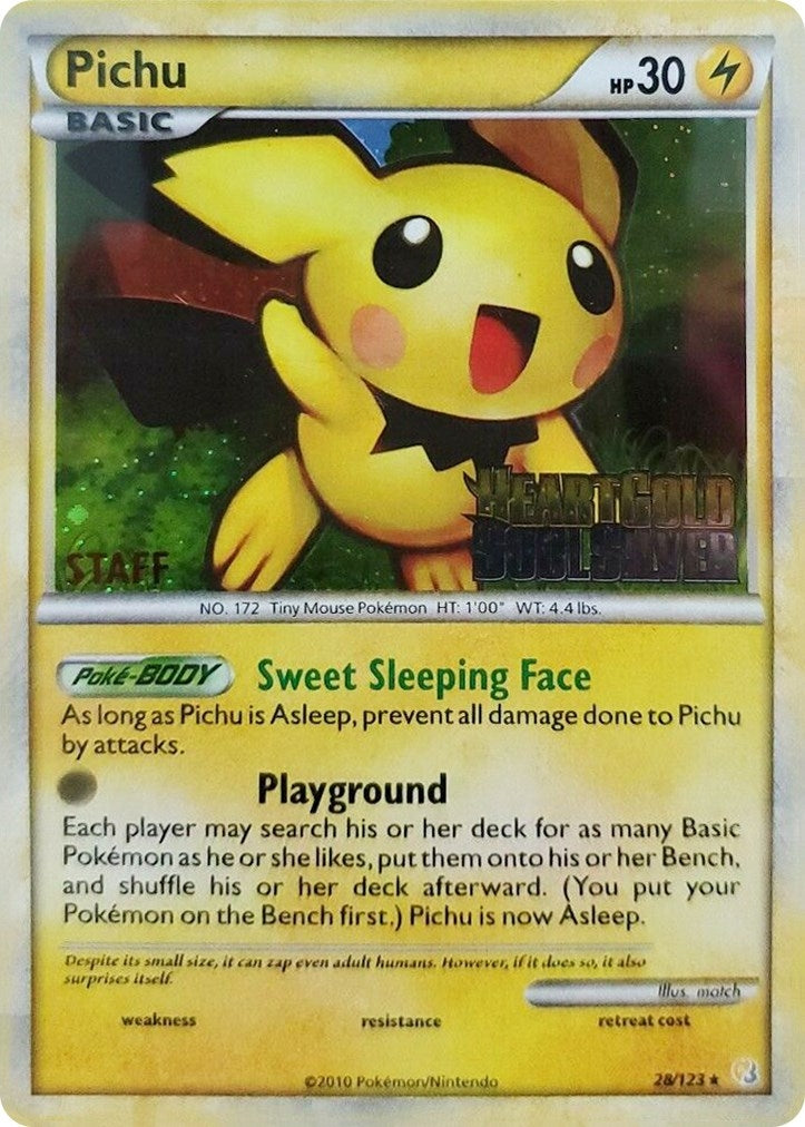 Pichu - 28/123 (Prerelease) [Staff] (28/123) (PR)