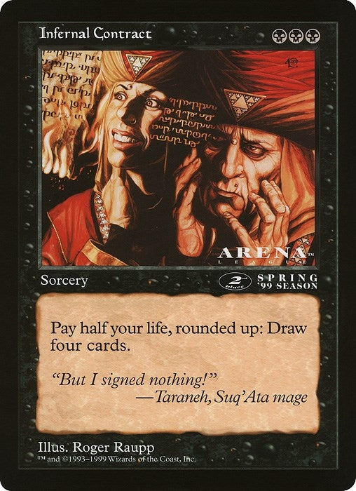 Image for Infernal Contract (2nd Place) (Arena League) (OVER) - Magic: The Gathering