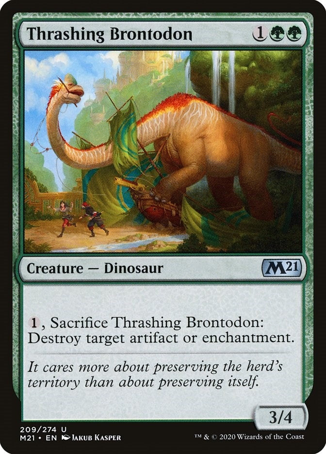 Image for Thrashing Brontodon (209) (M21) - Magic: The Gathering