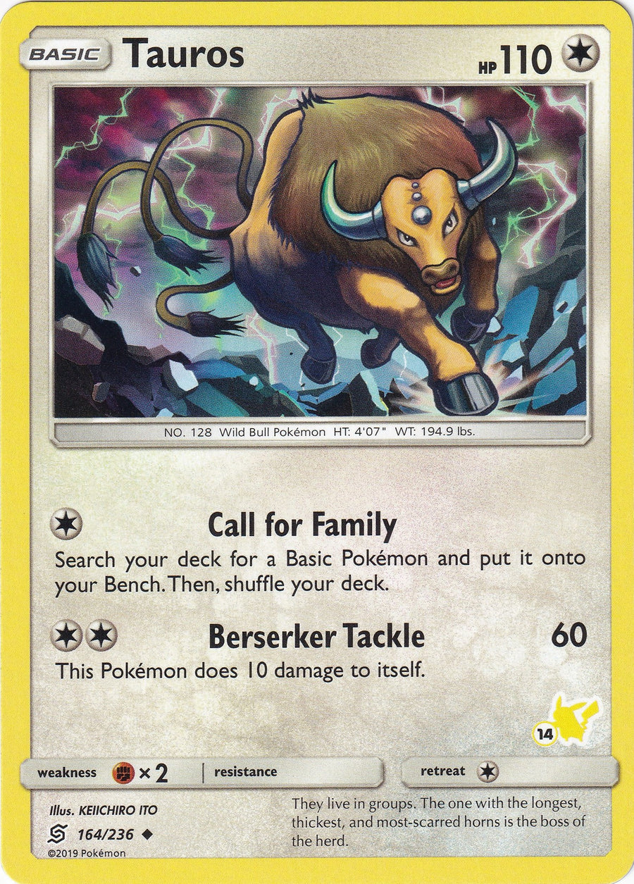Tauros - 164/236 (#14 Pikachu Stamped) (164/236) (BTA)