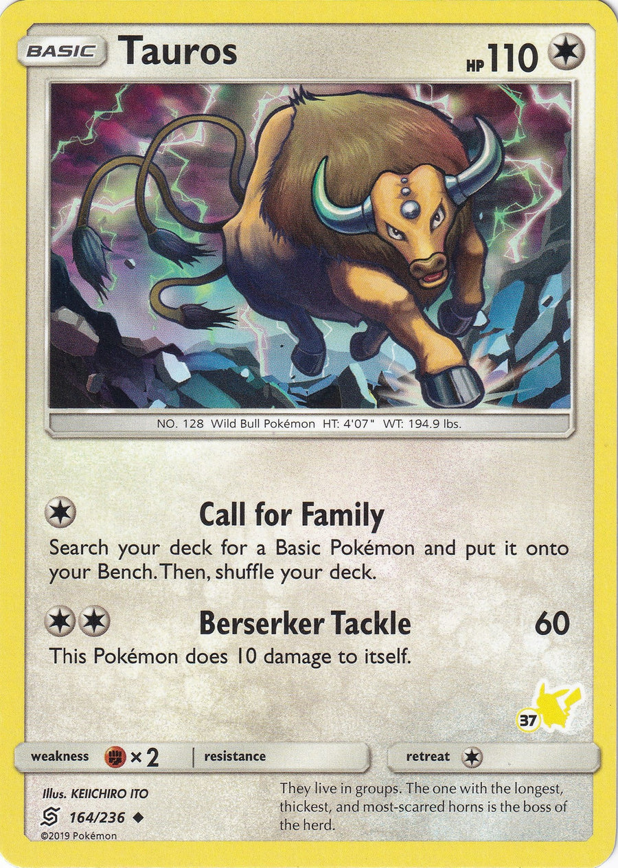 Tauros - 164/236 (#37 Pikachu Stamped) (164/236) (BTA)