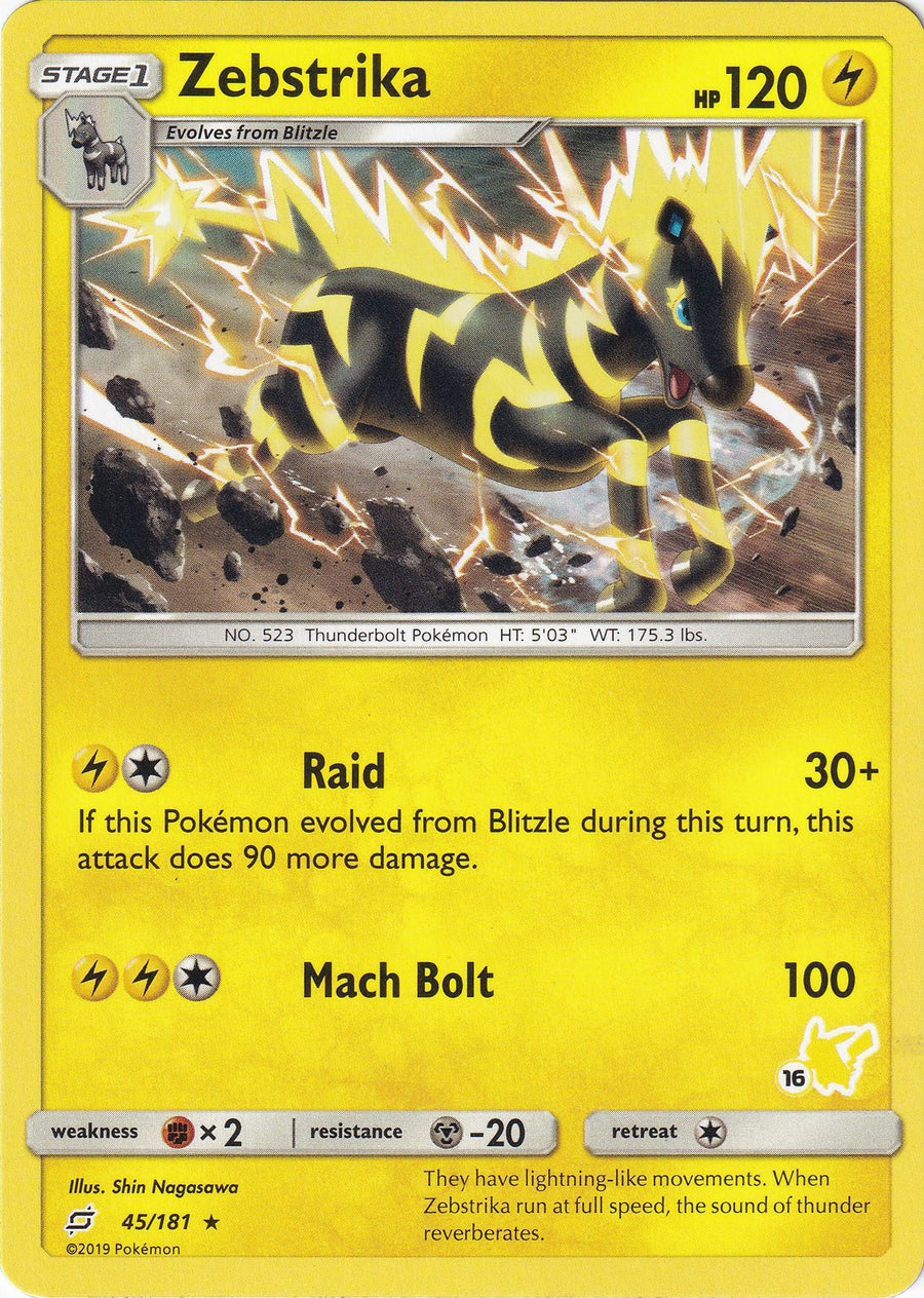 Zebstrika - 45/181 (#16 Pikachu Stamped) (045/181) (BTA)