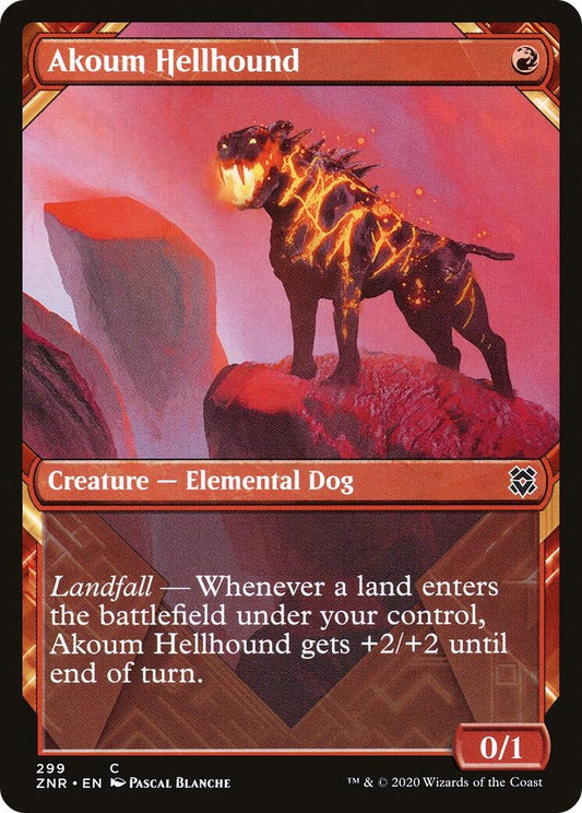 Image for Akoum Hellhound (Showcase) (299) (ZNR) - Magic: The Gathering