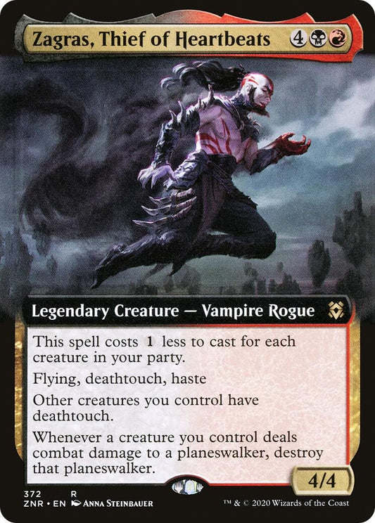 Image for Zagras, Thief of Heartbeats (Extended Art) (372) (ZNR) - Magic: The Gathering