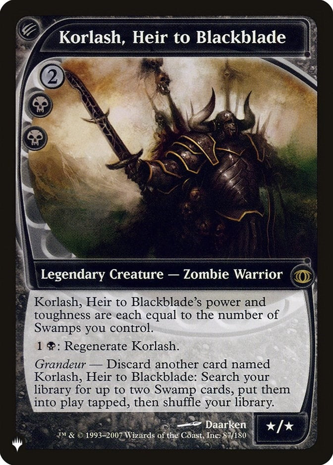 Korlash, Heir to Blackblade (87/180) (LIST)