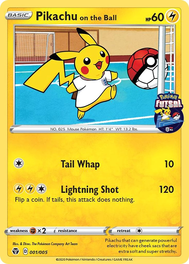 Pikachu on the Ball - 001/005 (Pokemon Futsal) (001/005) (MCAP)