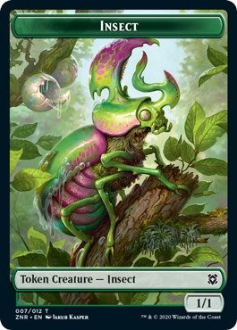 Image for Insect // Kor Warrior Double-Sided Token (7 // 4) (ZNR) - Magic: The Gathering