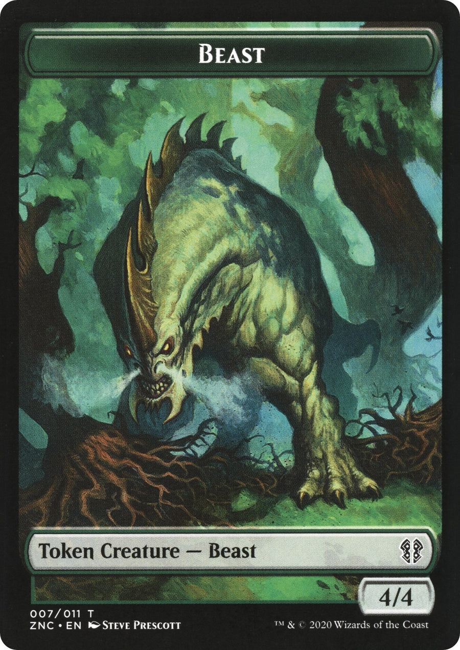 Beast // Saproling Double-Sided Token (7 // 9) (ZNC)