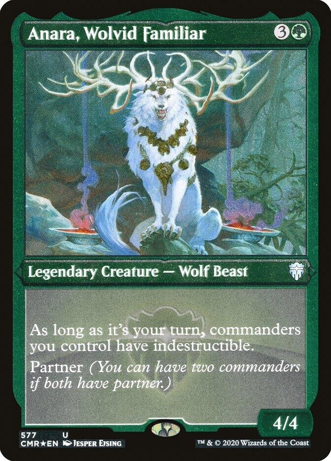 Anara, Wolvid Familiar (Foil Etched) (577) (CMR)