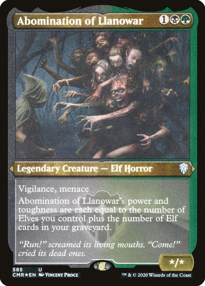 Abomination of Llanowar (Foil Etched) (585) (CMR)
