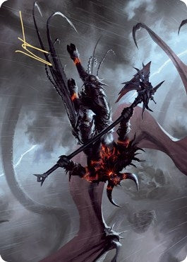 Burning-Rune Demon Art Card (Gold-Stamped Signature) (20) (ASKHM)