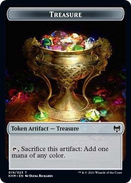 Treasure // Troll Warrior Double-Sided Token (19 // 16) (KHM)