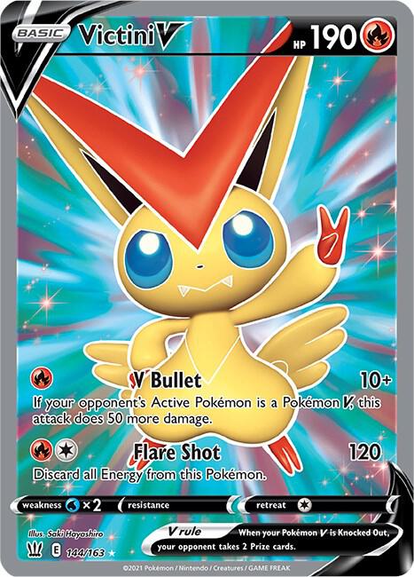 Victini V (Full Art) (144/163) (SWSH05)