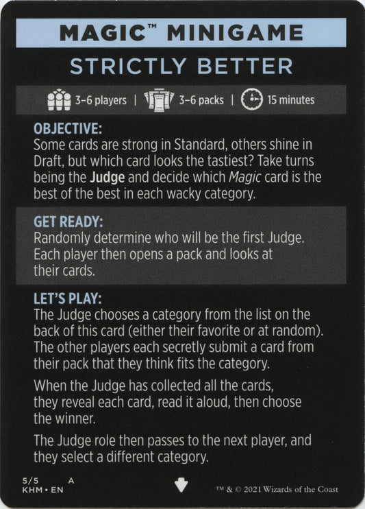 Image for Magic Minigame: Strictly Better (5) (KHM) - Magic: The Gathering