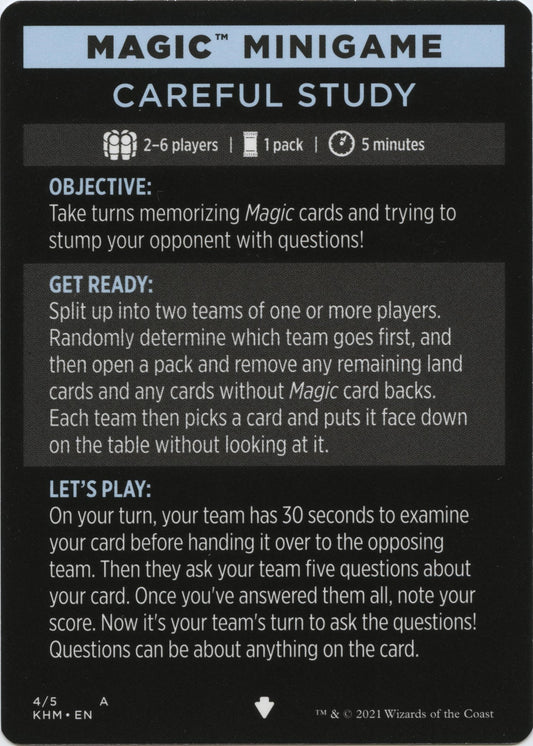 Image for Magic Minigame: Careful Study (4) (KHM) - Magic: The Gathering
