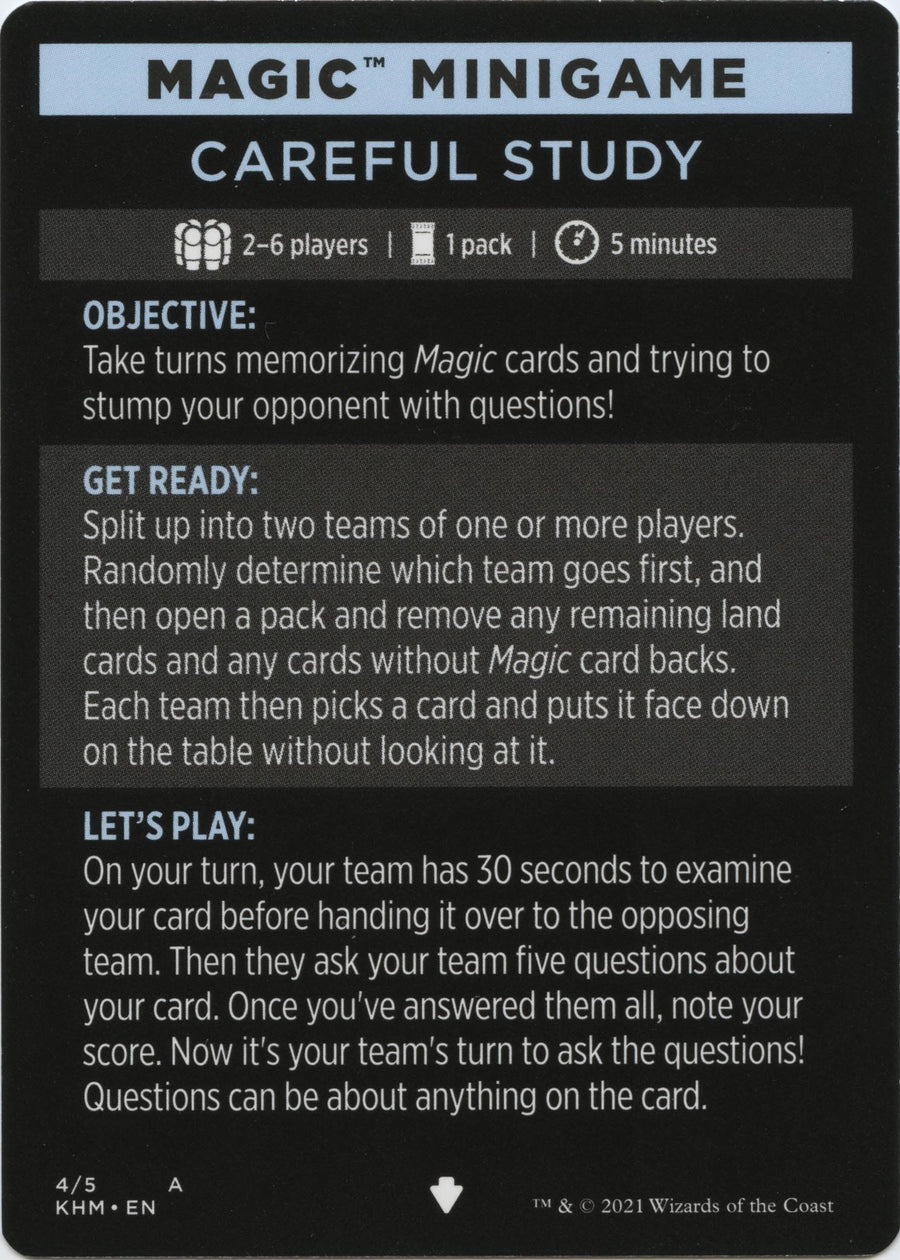 Magic Minigame: Careful Study (4) (KHM)