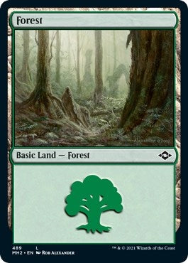 Image for Forest (489) (Foil Etched) (489) (MH2) - Magic: The Gathering