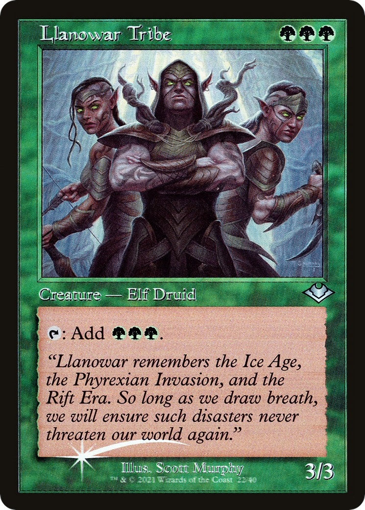 Llanowar Tribe (Retro Frame) (22) (MH1)