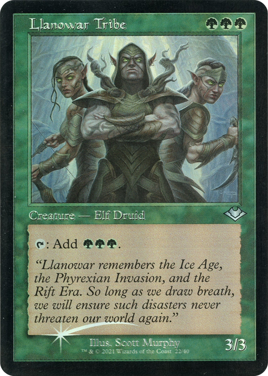 Llanowar Tribe (Retro Frame) (Foil Etched) (22) (MH1)