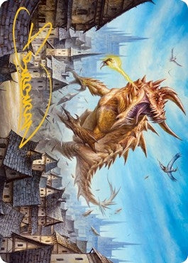 Tarrasque Art Card (Gold-Stamped Signature) (19) (ASAFR)