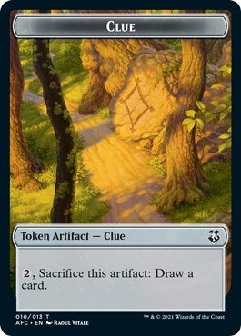 Clue // Treasure Double-Sided Token (10 // 15) (AFC)