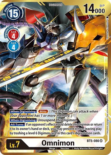 Omnimon (Alternate Art - Tomotake Kinoshita) (BT5-086 SR) (BT-05)