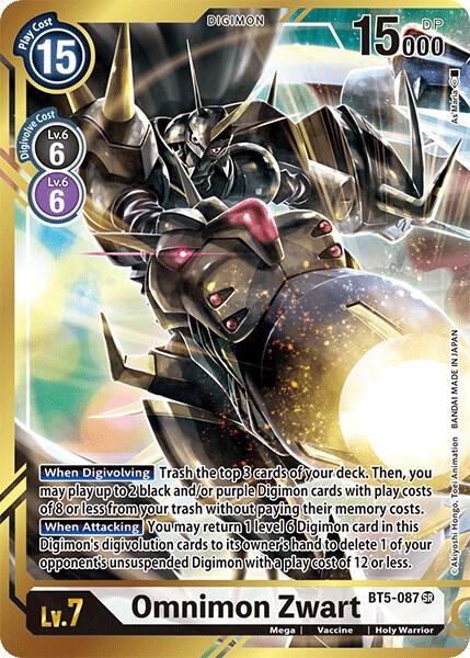 Omnimon Zwart (Alternate Art - As'Maria) (BT5-087 SR) (BT-05)