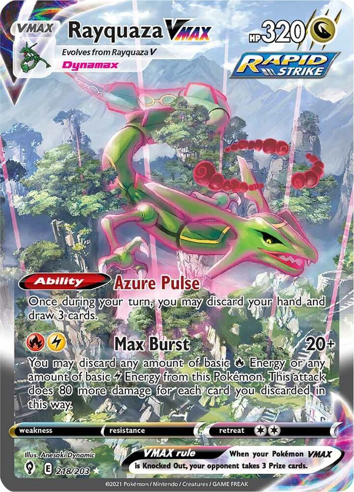 Rayquaza VMAX (Alternate Art Secret) (218/203) (SWSH07)