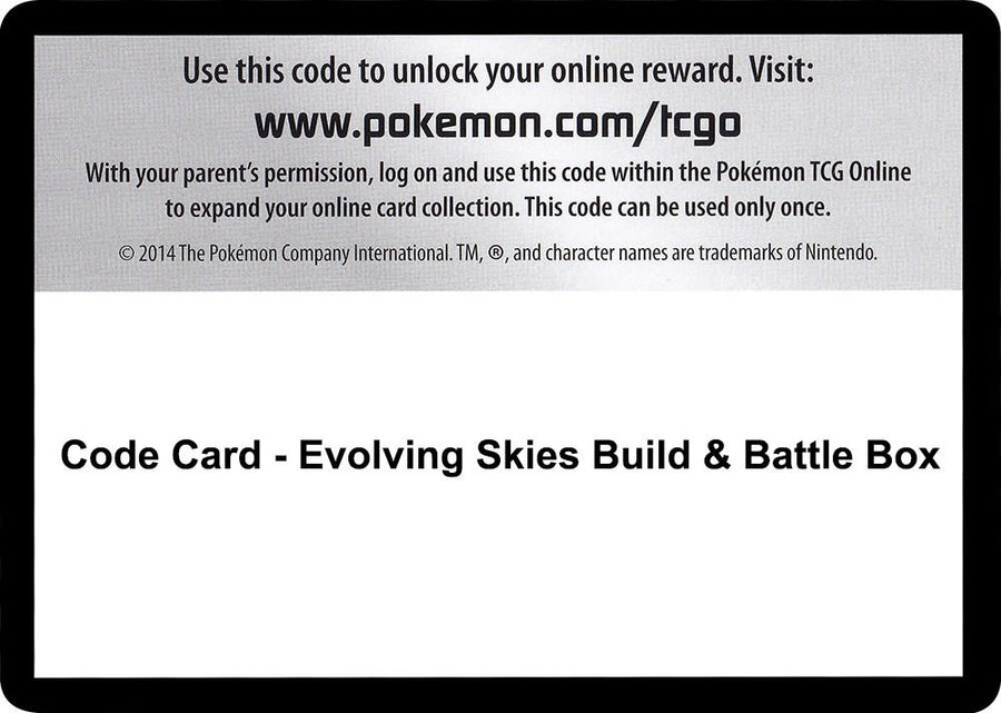 Code Card - Evolving Skies Build & Battle Box (SWSH07)